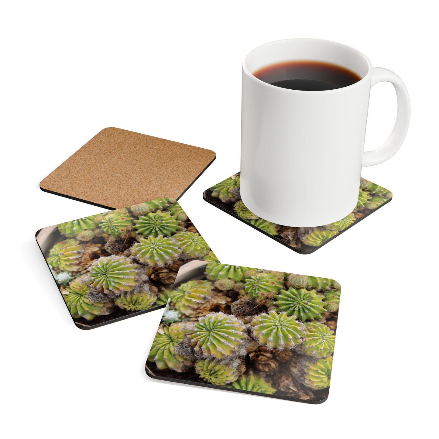 Desert Oasis Corkwood Coaster Set Style 1 (4 pc)